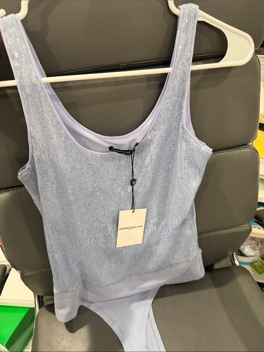 Generation Love sky blue  Ribbed Tank Bodysuit